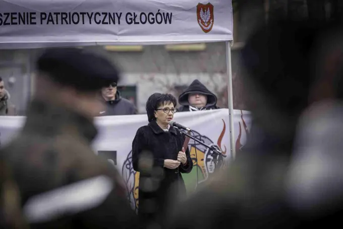 18.11.2017 Głogów wita Bohaterów. Część II odsłonięcie popiersi „Wyklętych” — zdjęcie 61
