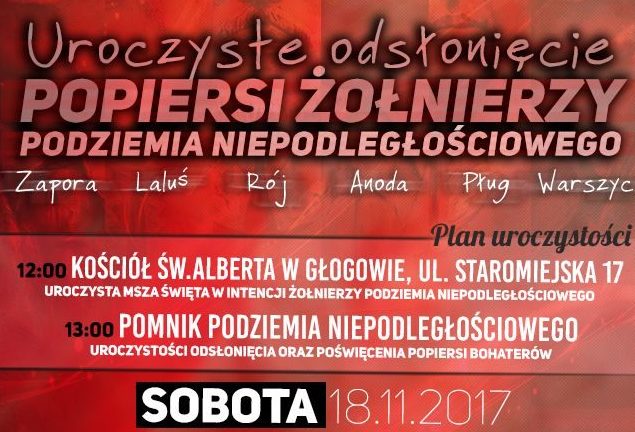 Uroczyste odsłonięcie popiersi żołnierzy podziemia niepodległościowego